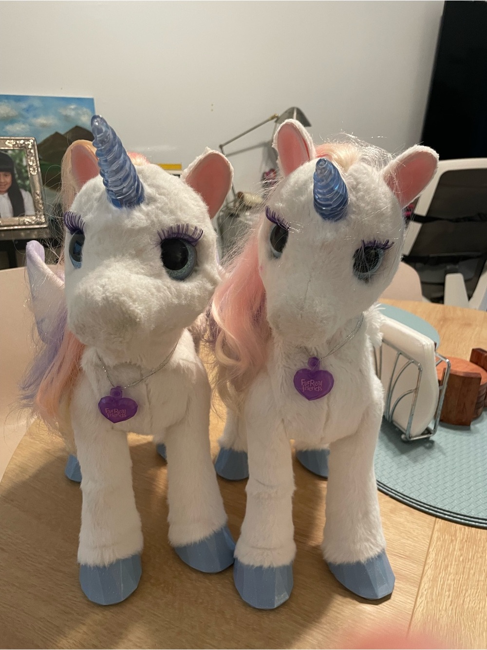 Two Sparkle Horn White Unicorn Plush with Pastel Mane - FurReal Friends